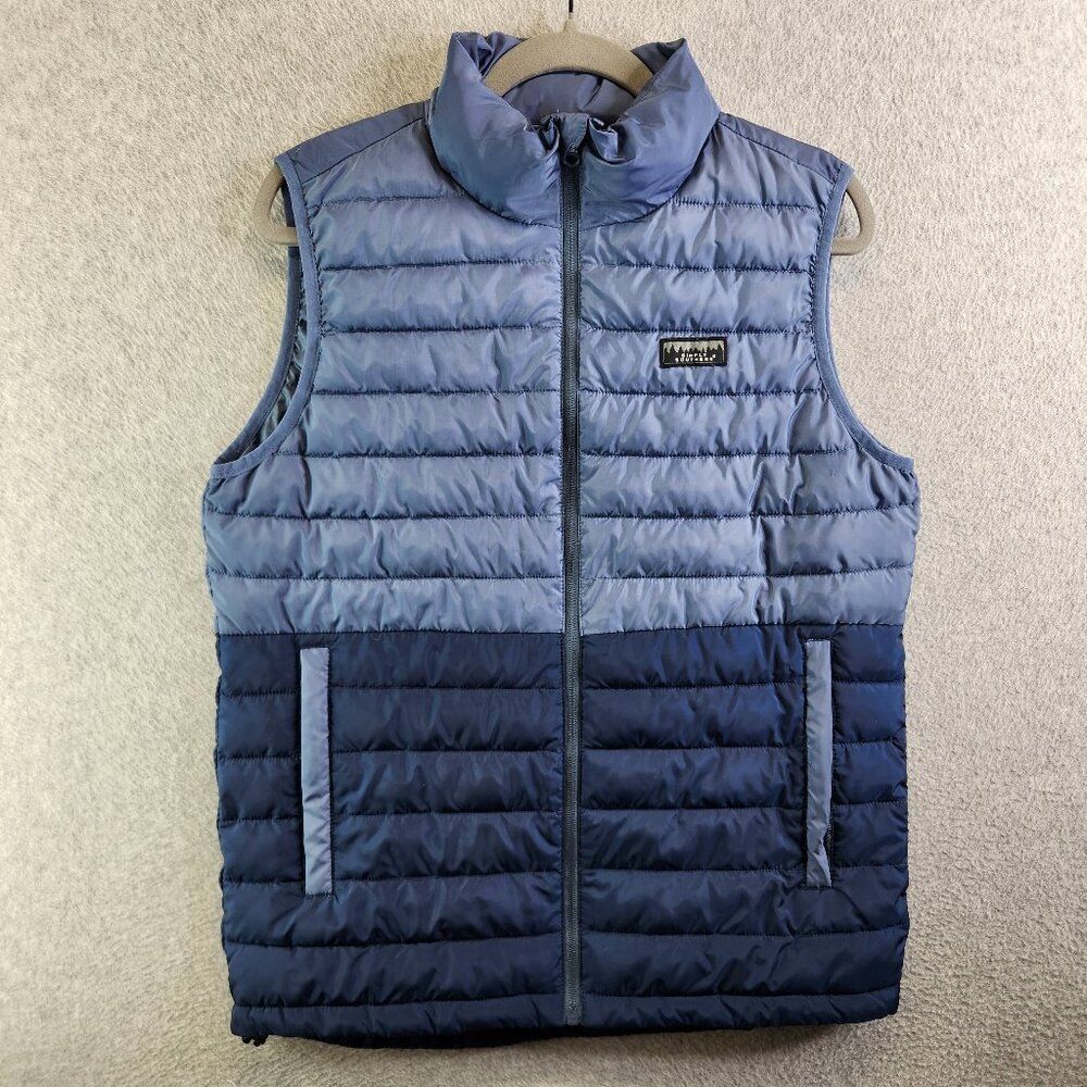 Simply Southern Vest Mens S Blue Two Tone Puffer Quilted Western Cowboy Ranch - Picture 1 of 14